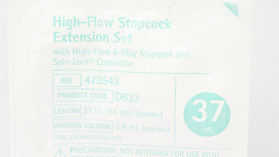 Braun 473543 High-Flow Stopcock Extension Set 37inch 5.9mL (x)